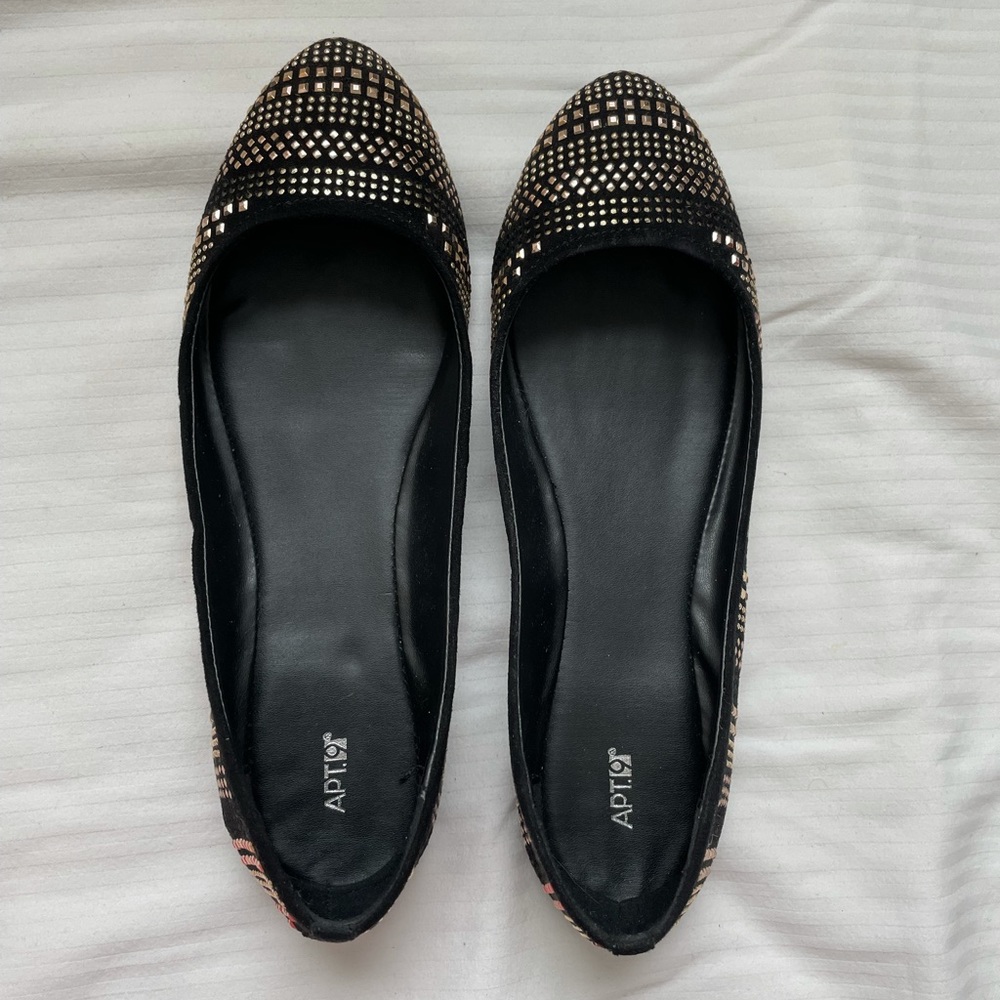 Apt.9 black embellished flats